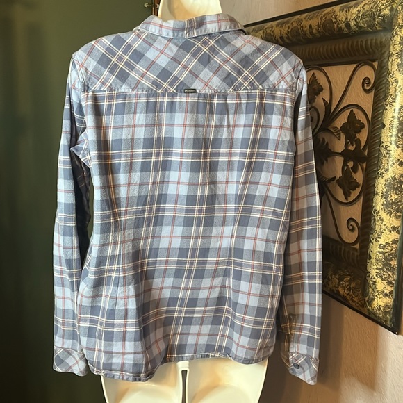 Columbia Essential Women’s Blue Plaid Button Up Flannel Shirt Sz L - Picture 4 of 8